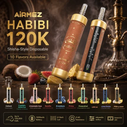 Airmez HABIBI 120K Shisha Style LED Display Rechargeable Vape - View 2