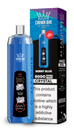 Al Fakher Crown Bar 8000 Pro Crystal 8000 Puffs DTL Disposable Vape - Berry Blue