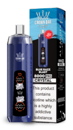 Al Fakher Crown Bar 8000 Pro Crystal 8000 Puffs DTL Disposable Vape - Blue Razz Blast