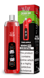 Al Fakher Crown Bar 8000 Pro Crystal 8000 Puffs DTL Disposable Vape - Two Apple