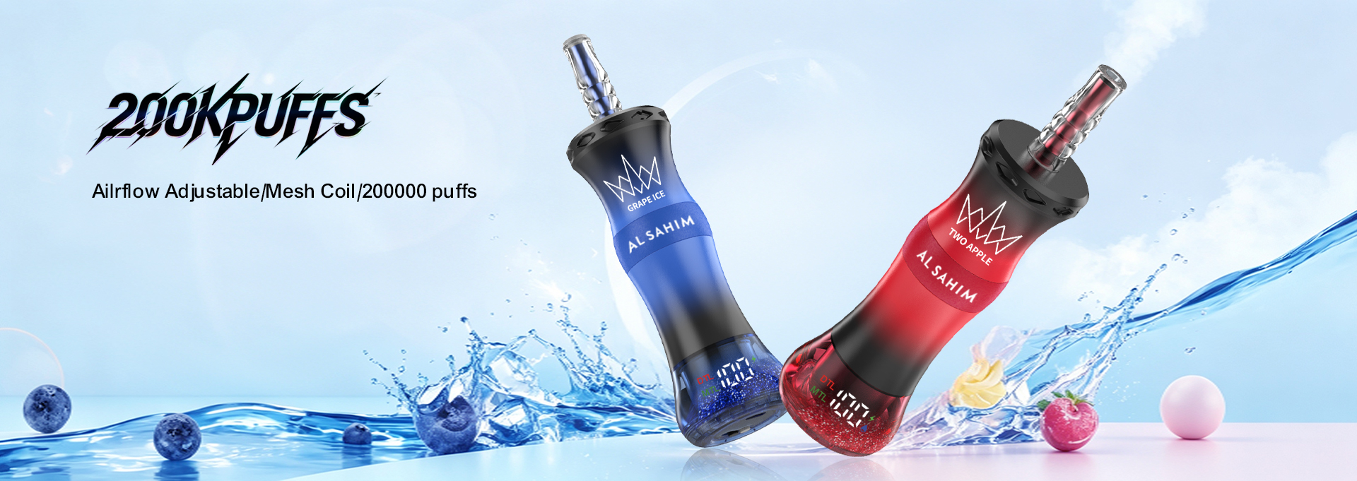 Al Fakher ATVS AL SAHIM 200000 Rechargeable Disposable Vape - Product View Al Fakher ATVS AL SAHIM 200000 Rechargeable Disposable Vape - Product View