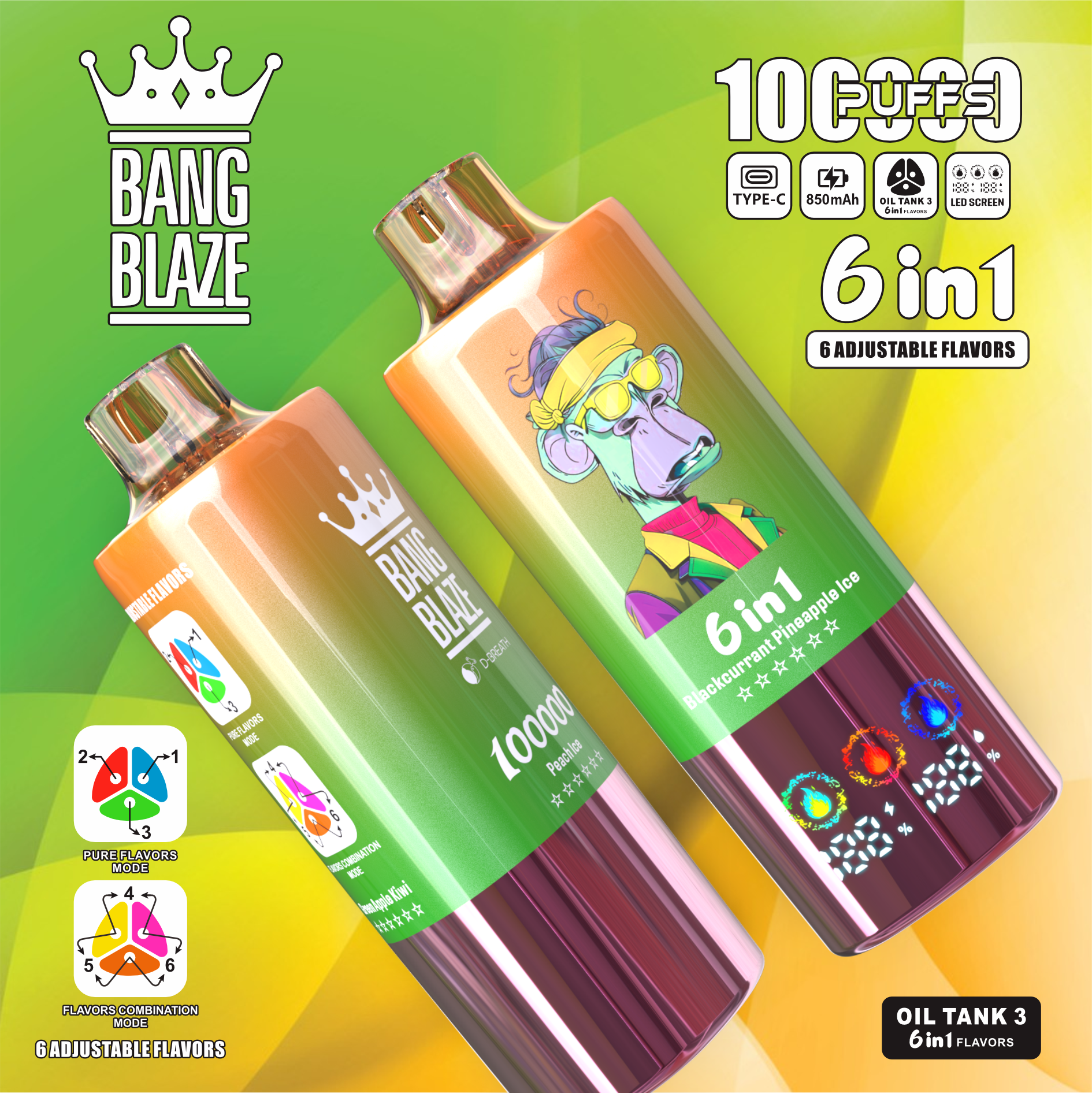 Bang Blaze 100K Smart Display Rechargeable Disposable Vape - Product View Bang Blaze 100K Smart Display Rechargeable Disposable Vape - Product View