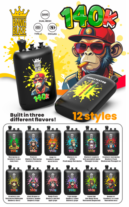 Bang Blaze 140K Rechargeable Disposable Vape - Product View