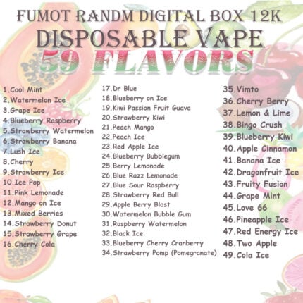 Fumot RandM Digital Box 12000 12K Puffs LCD Display Disposable Vape - Retail Packaging (2)