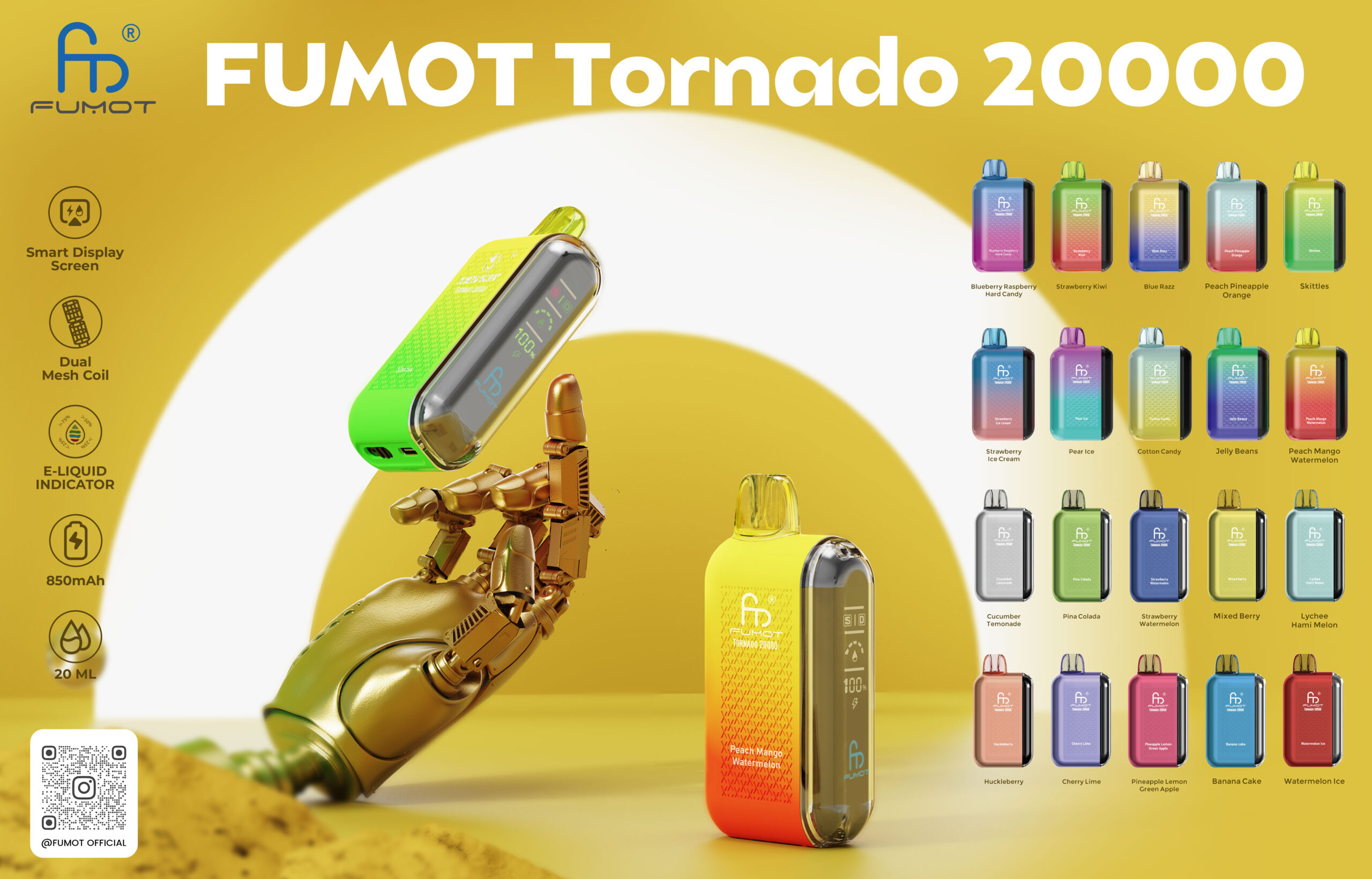 Fumot Tornado 20000 Rechargeable Disposable Vape - Product View Fumot Tornado 20000 Rechargeable Disposable Vape - Product View