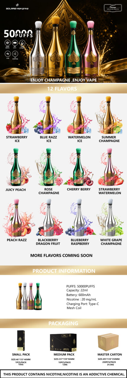Humo Armand de Brignac 50K Rechargeable Disposable Vape - Flavor Selection