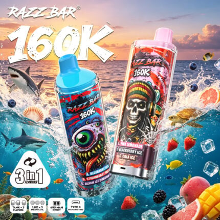Razz Bar 160K Rechargeable Disposable Vape - Product View