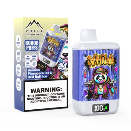 VHILL TWINS 60K Dual Flavor Rechargeable Disposable Vape - Banana Pineapple Lce & Red Bull Ice