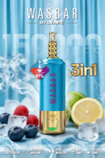 WASBAR 150K Smart Display Rechargeable Disposable Vape - Dtl Bluberry Raspberry Lemon Lime