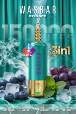 WASBAR 150K Smart Display Rechargeable Disposable Vape - Dtl Blueberry Lce Grape Mint Lce