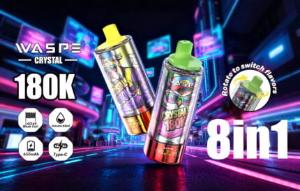 WASPE Crystal 180K Rechargeable Disposable Vape - Product View (2)