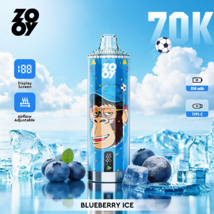ZOOY Crystal 70K Adjustable Airflow Smart Screen Disposable Vape - Blueberry Ice